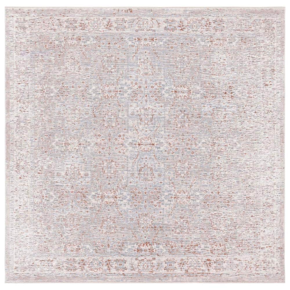 Marmara Blue Square Hand-Knotted Viscose Area Rug - 6'7"