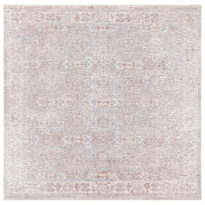 Marmara Beige/Blue Rust 7 ft. x 7 ft. Square Abstract Border Area Rug