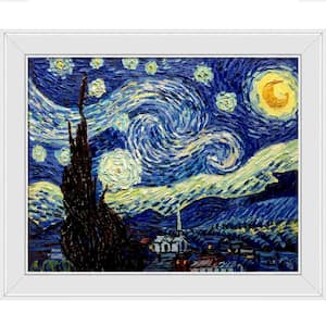 Starry Night by Vincent Van Gogh Galerie White Framed Nature Oil Painting Art Print 20 in. x 24 in.