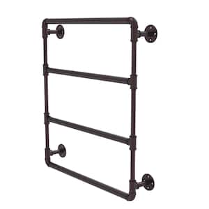 Pipeline Collection 30 in. Wall Mounted Ladder Towel Bar in Antique Bronze