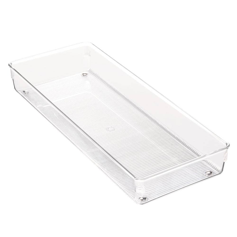 Interdesign Linus Plastic Organizer, Storage Container for Vanity, Bathroom, Kitchen Drawers, 3 inch x 3 inch x 2 inch, Set of 2, Clear