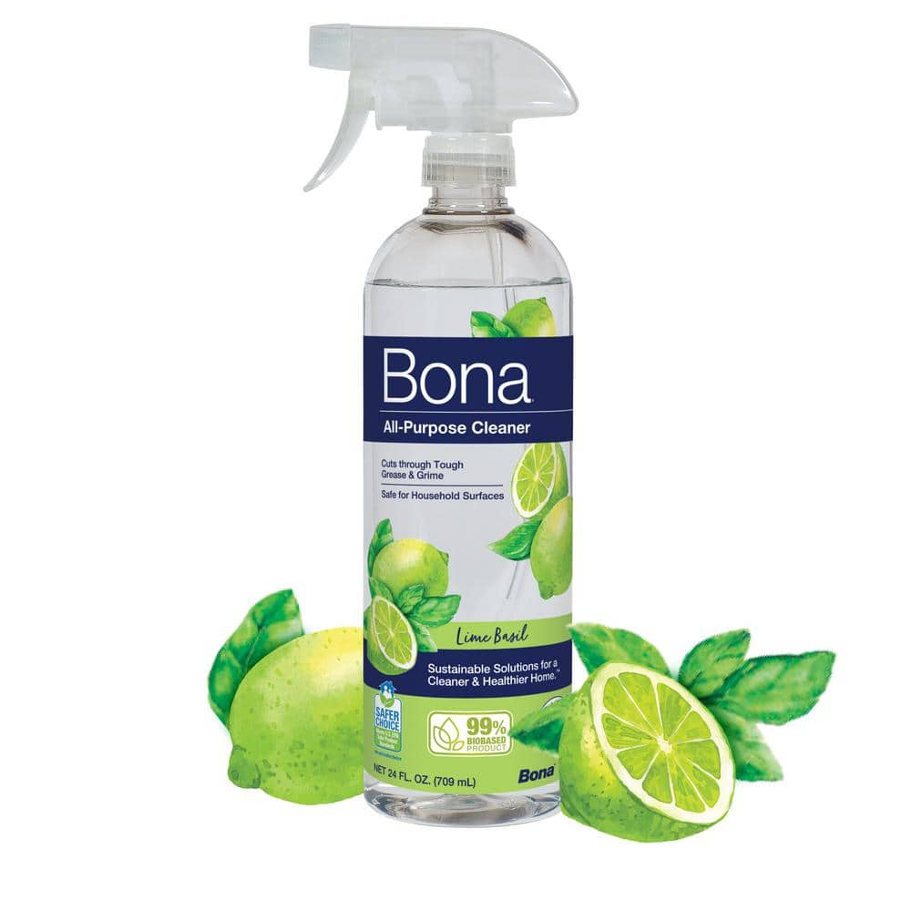 Bona Lime Basil Cleaning Products Multi Surface All Purpose Cleaner Spray - 24 fl oz (8pieces)