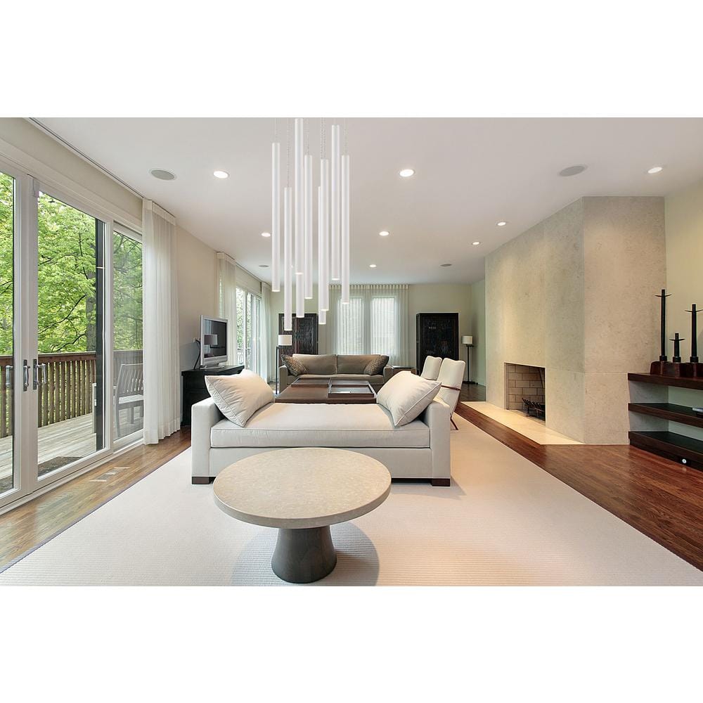 Elegant Windchime-Inspired 24" Matte White LED Island Light