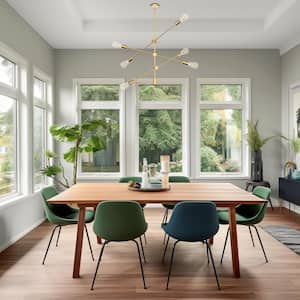 6-Light Modern Brass Gold Sputnik Chandelier, Industrial Living Room Pendant Light Fixture