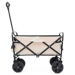 Collapsible Wagon Cart Beach Wagon Heavy Duty Utility Cart Utility Wagon Grocery Cart, Supports 225 lbs. Serving Cart