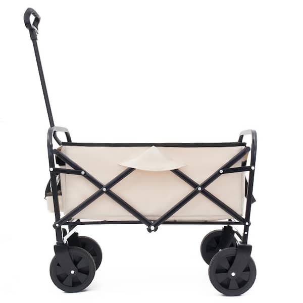 maocao hoom Collapsible Wagon Cart Beach Wagon Heavy Duty Utility Cart Utility Wagon Grocery Cart, Supports 225 lbs. Serving Cart