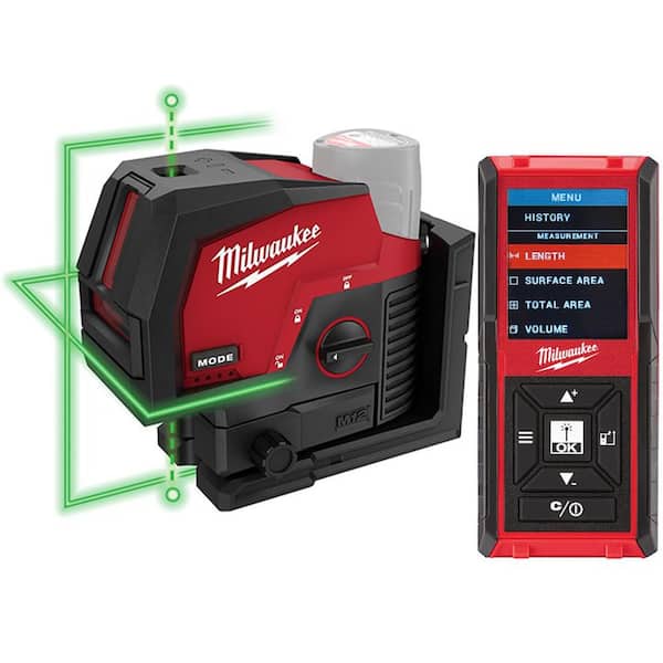 Milwaukee M12 Green Cross Line & Plumb Points Laser (Tool Only