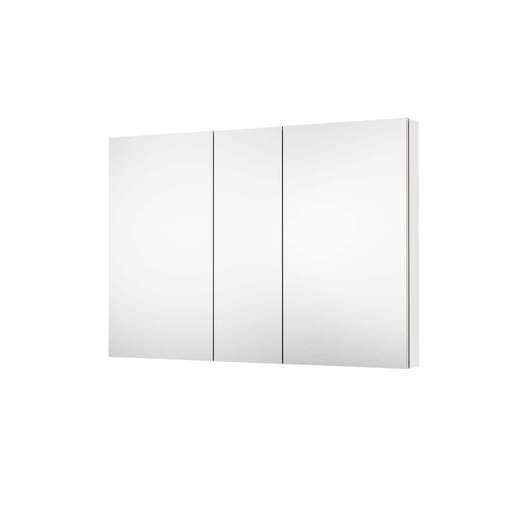 52 in. W x 36 in. H Rectangular Aluminum Recessed/Surface Mount Medicine Cabinet with Mirror and Glass Shelves price history on PriceWatchPro