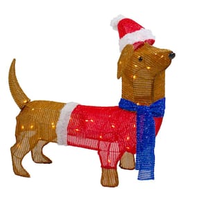 26 in. LED Lighted Dachshund Dog Outdoor Christmas Decoration