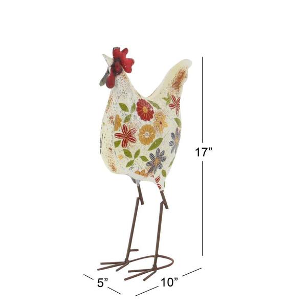 Audrey Henburn Large Painted Metal Chicken Garden Ornament Unusual and ...