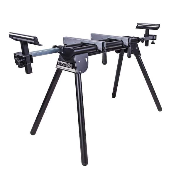 Compact Folding Miter Saw Stand with Quick Release Mounting Brackets