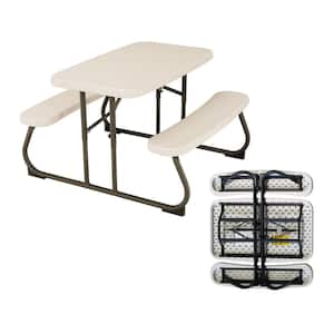 35-1/2 in. x 32-1/2 in. Kids Picnic Table with Benches