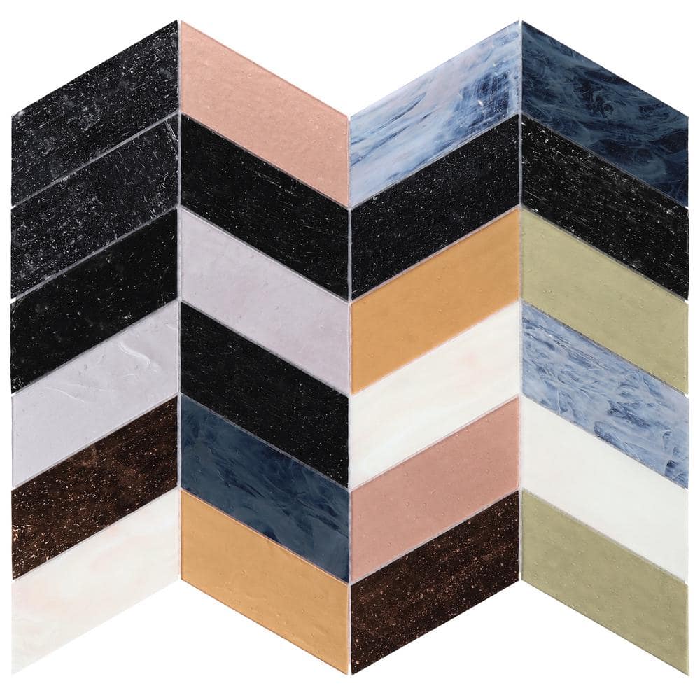 Elizabeth Sutton Pride Malibu Metallic 7 in. x 0.12 in. Polished Glass Mosaic Wall Tile Sample price history on PriceWatchPro