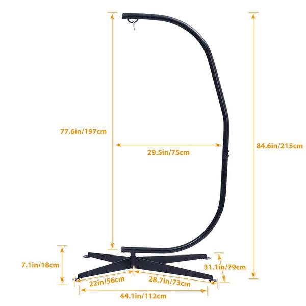 7 ft. Hammock Chair Stand Only Metal C-Stand for Hanging Hammock