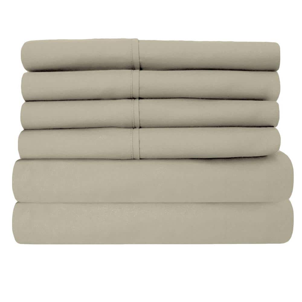 Khaki Queen Ultra-Soft Microfiber 6-Piece Sheet Set