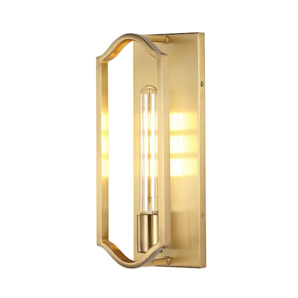 Chloe 4.75 in. 1-Light Brass Gold Modern Bohemian Iron LED Sconce