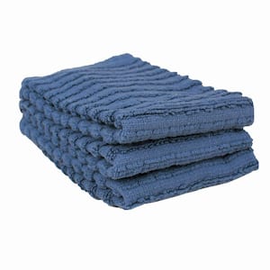 Royale Federal Blue Solid Cotton Dish Cloth (Set of 3)