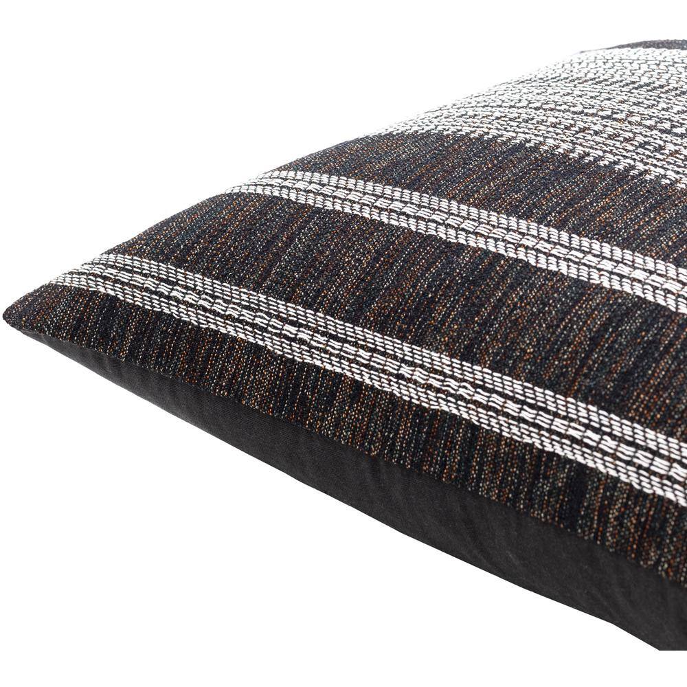 Myrna 18" Black and Beige Cotton Reversible Throw Pillow