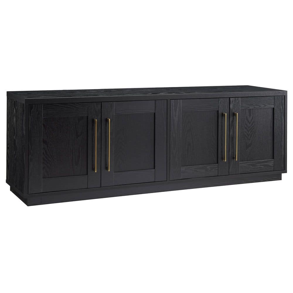 Tillman 68'' Black Grain Transitional TV Stand with Brass Hardware