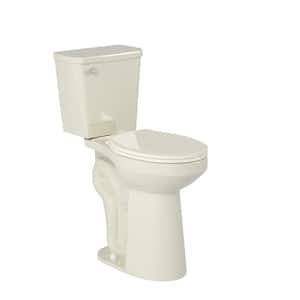 21in 2-piece Raised & Elongated Toilet 1.28 GPF Single Flush Tall Toilet for Seniors, with Soft Closing Cover in Biscuit