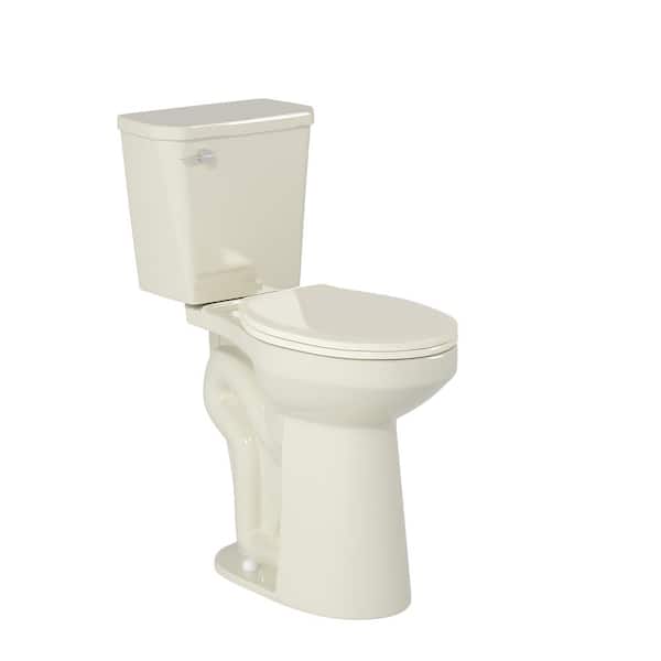 Simple Project 21in 2-piece Raised & Elongated Toilet 1.28 GPF Single Flush Tall Toilet for Seniors, with Soft Closing Cover in Biscuit