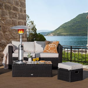 11000 BTU Commercial/Residential Portable Tabletop Silver Natural Gas Patio Heater
