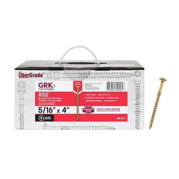 5/16 in. x 4 in. Star Drive Low Profile Washer Head RSS Structural Alternative Lag Wood Screw (400-Pack)