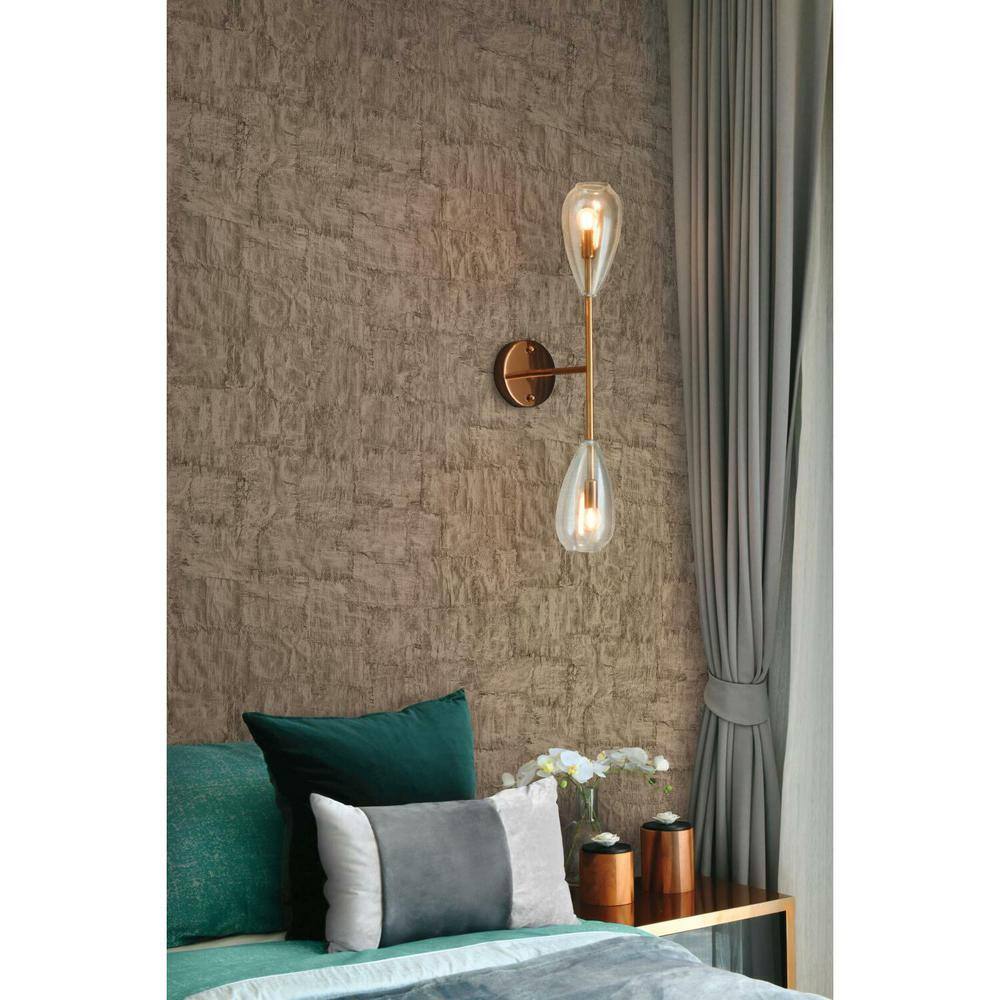 Wheat Beige and Taupe Grasscloth Wallpaper