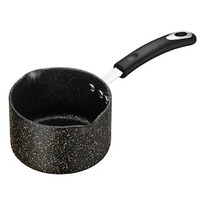 Stone Earth 1.6 Qt. Aluminum Ceramic Nonstick All-In-One Sauce Pan in Obsidian Gold