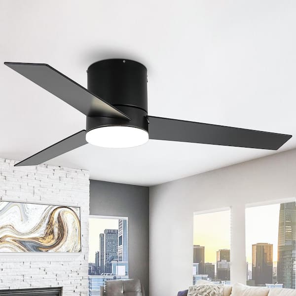 Parrot Uncle 48 in. Indoor Integrated LED Matte Black Flush