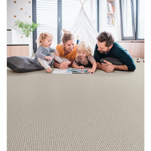 Lifeproof Bellridge Color Lace - 37 oz. Nylon Loop Beige Carpet