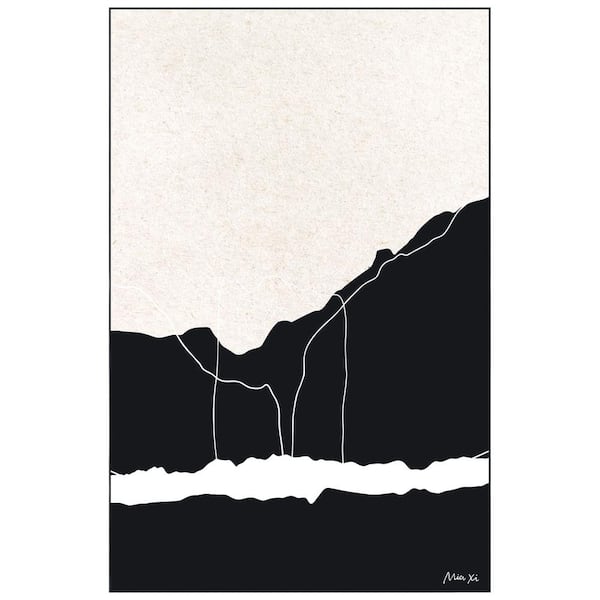 Black and White 5 ft. x 8 ft. Apart Washable Abstract Art Area Rug
