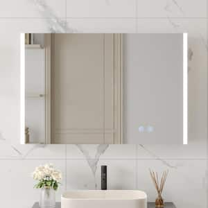 35.43 in. W x 23.62 in. H Rectangular Wall Mounted LED Bathroom Medicine Cabinet with Mirror, Anti-Fog, Double-Doors