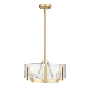 Sefinn Four 9-Light 20 in. Gold Flush Mount Crystal Chandelier for ...