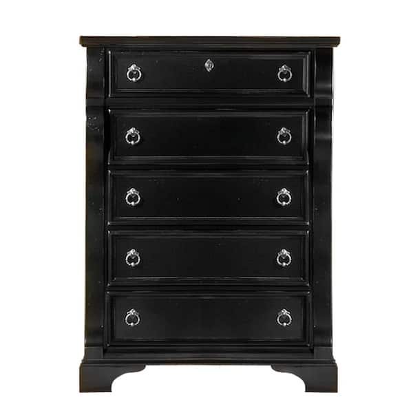 American Woodcrafters Heirloom 5-Drawer Distressed Black Chest