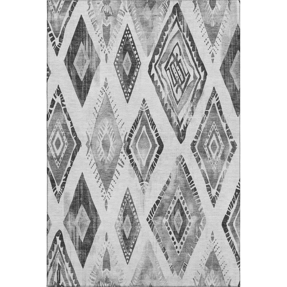 Mayfield Premium Machine Washable Abstract AMF1861 Gray 3 ft. x 4 ft. Area Rug price history on PriceWatchPro