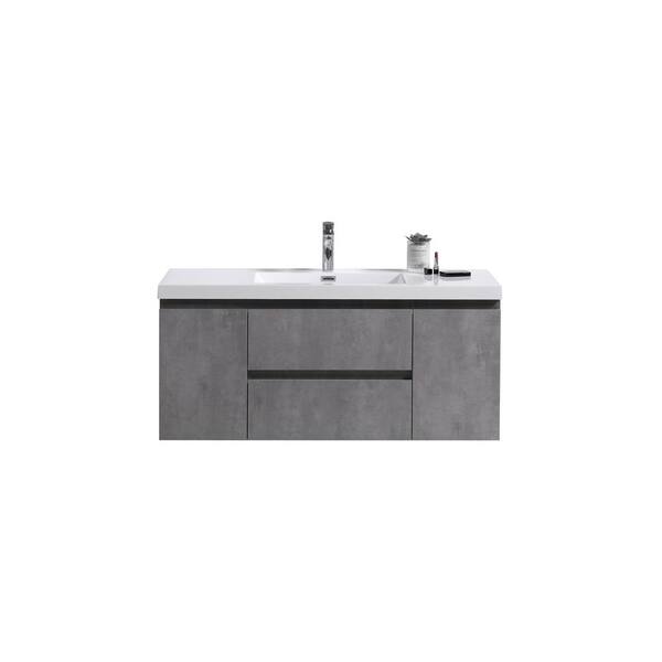 Moreno Bath Bohemia 48 in. W Vanity in Cement Gray with Reinforced ...