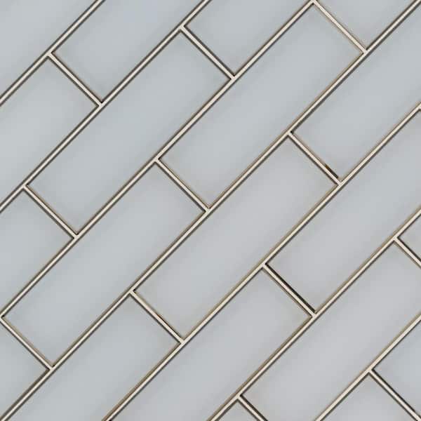 MSI Ice Bevel 4 in. x 12 in. Matte Glass White Subway Tile (5 sq. ft./case)