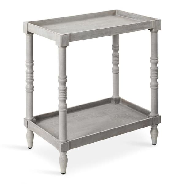 Kate and Laurel Bellport 22 in. Gray Rectangle MDF Top End Table
