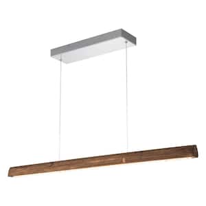 Hunter 1-Light Dimmable Wood Brown Integrated LED Kitchen Island Pendant Light