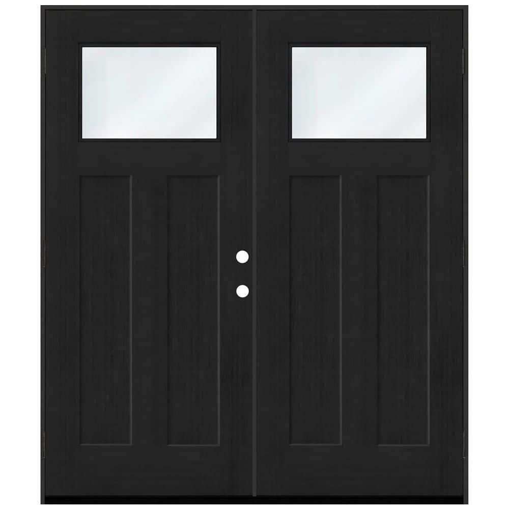Regency 72 in. x 80 in. 1/4 TopL Clear Glass LHOS Onyx Fir Fiberglass Double Prehung Front Door with 4-9/16 Jamb price history on PriceWatchPro