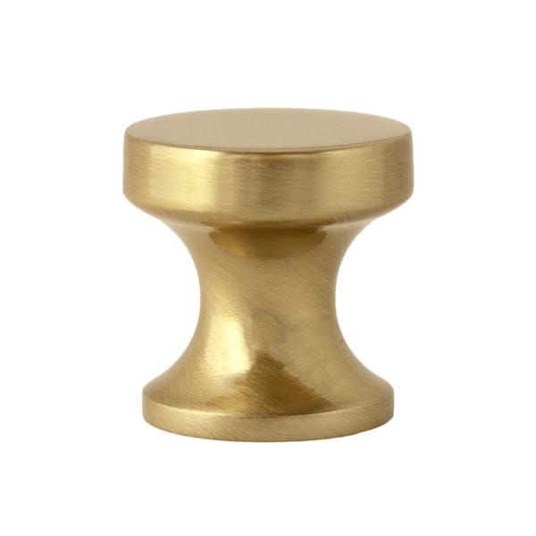 35mm Round Cabinet Knob in Satin Brass - Knurled Range by