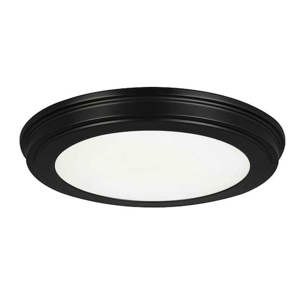 13 in. Matte Black Selectable LED Flush Mount