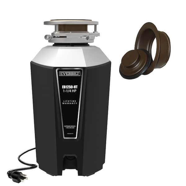 Everbilt Designer Series 1.25 HP Continuous Feed Garbage Disposal with Oil Rubbed Bronze Sink Flange and Attached Power Cord