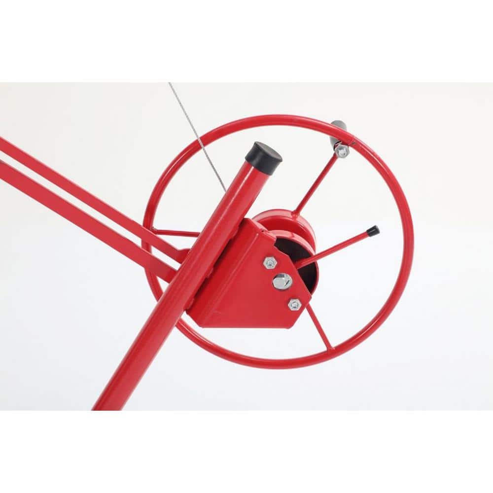 Red Heavy Duty Steel Drywall Panel Hoist with Rolling Casters