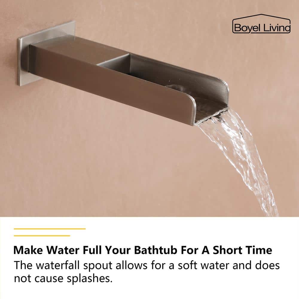 Brushed Nickel 10-Inch Ceiling Mount Rain Shower System with Handheld