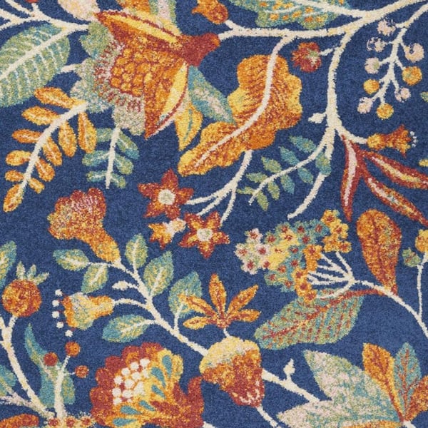 2 ft. x 8 ft. White Floral Washable Area Rug Runner Rug