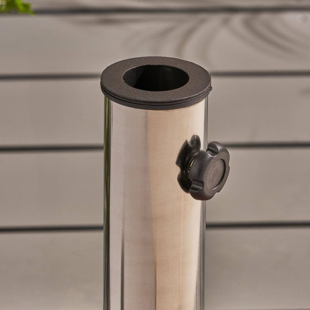 Green Concrete Circular Umbrella Base with Stainless Steel Pole