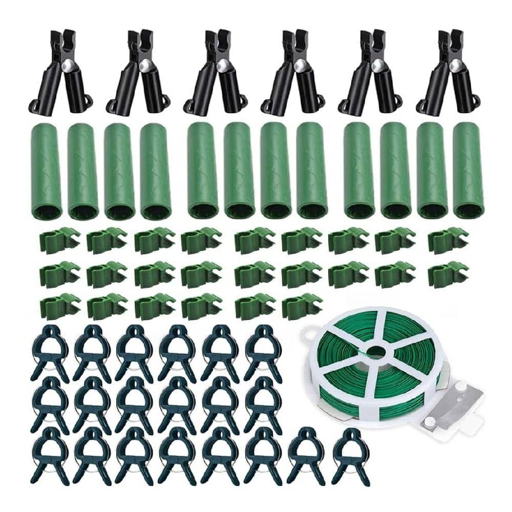 Garden Trellis Connector Kit with Plant Clips, Support Stakes, 7/16 in. Pipe Fixing Clips and A-Type Joints in Green price history on PriceWatchPro