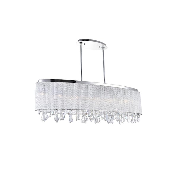 CWI Lighting Benson 7 Light Drum Shade Chandelier With Chrome Finish
